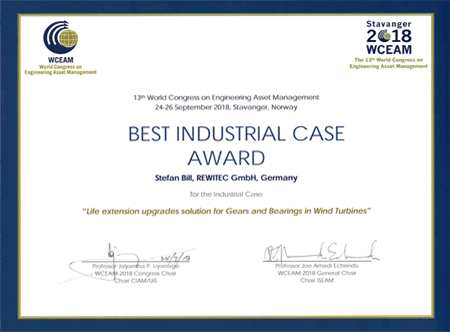 Rewitec WCEAM Best Industry Case Award